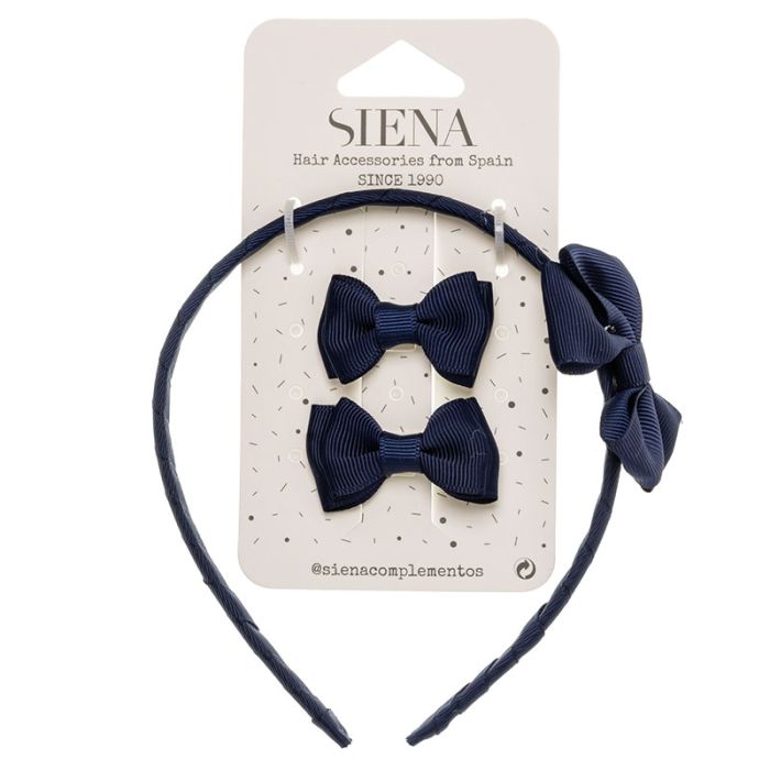 Pack 2 lazos minis + diadema con lazo grosgrain - La boutique de AyA Siena