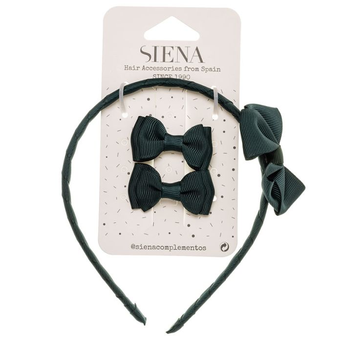 Pack 2 lazos minis + diadema con lazo grosgrain - La boutique de AyA Siena