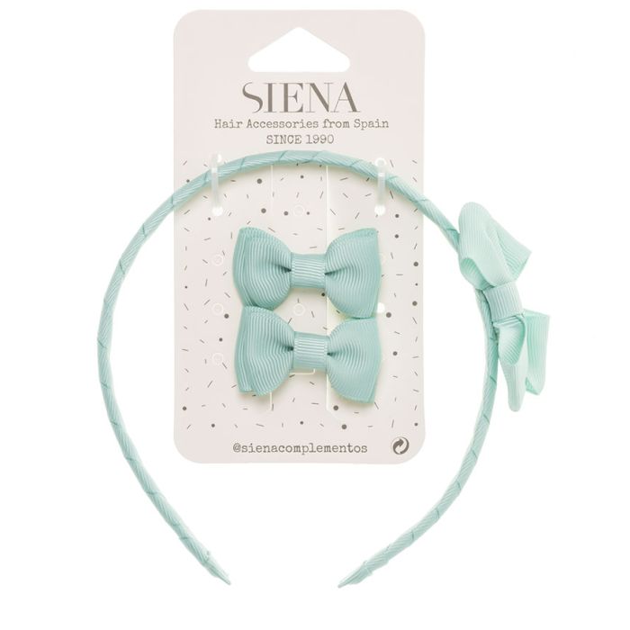 Pack 2 lazos minis + diadema con lazo grosgrain - La boutique de AyA Siena