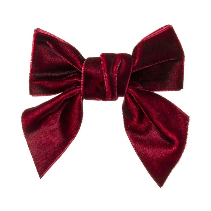 Lazo Burdeos de terciopelo 9 cm. con pinza pico-pato siena - La boutique de AyA Siena