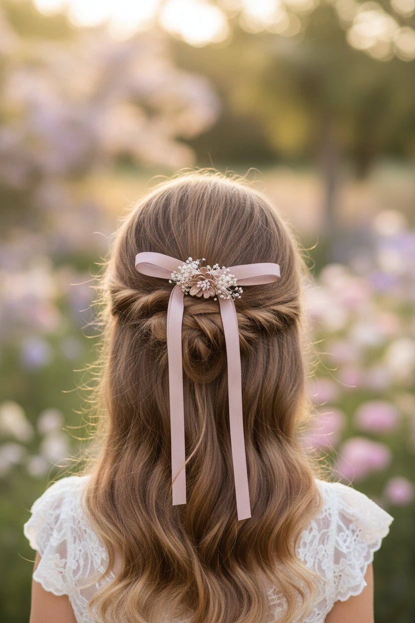 Lazada cintas Lulú tocado floral clip pelo rosa francia 209106529rf