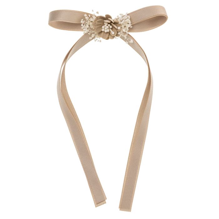 Lazada cintas Lulú tocado floral clip pelo beige 209106529c