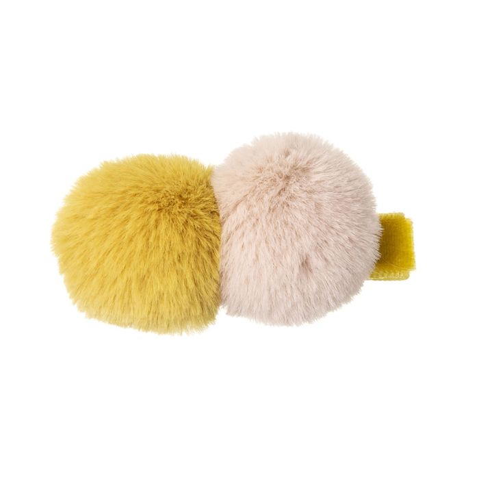 Mini clip pinza de terciopelo con pompones combinados Siena - La boutique de AyA Siena