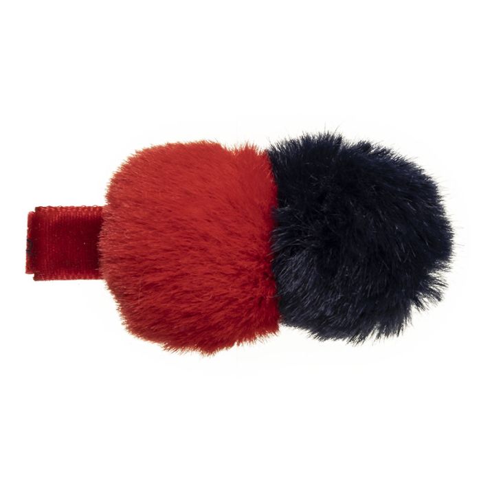 Mini clip pinza de terciopelo con pompones combinados Siena - La boutique de AyA Siena