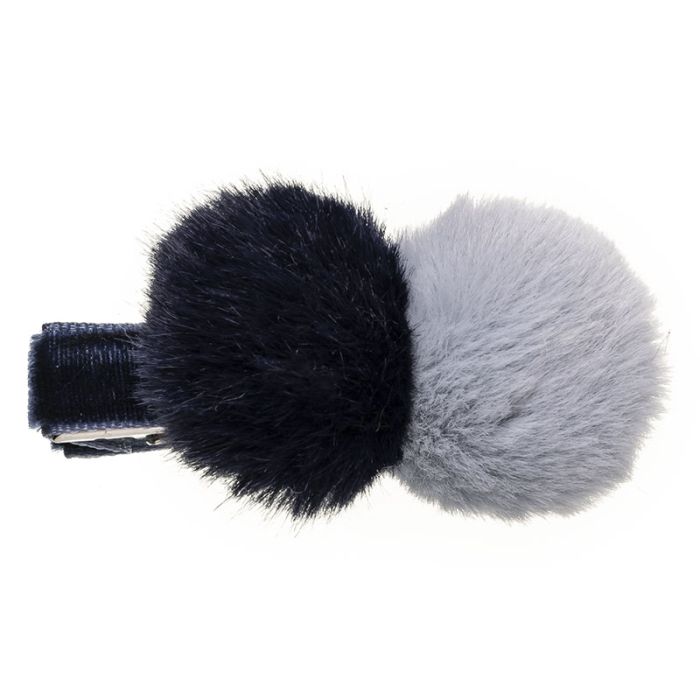 Mini clip pinza de terciopelo con pompones combinados Siena - La boutique de AyA Siena