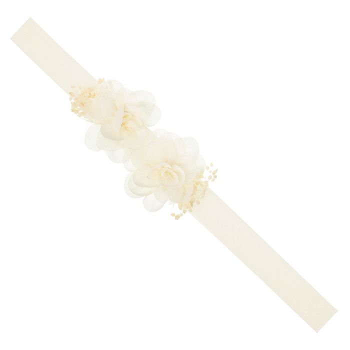 Cinta de pelo Crudo para bebé con flores y gypsophila Siena - La boutique de AyA Siena