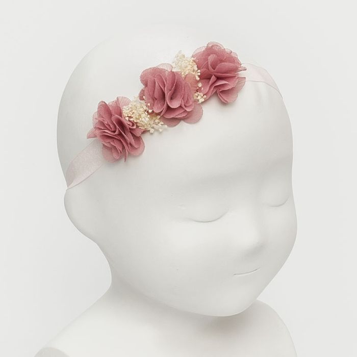 Cinta de bebécon 3 flores debambula y florseca Rosa Francia - La boutique de AyA La Boutique de AyA