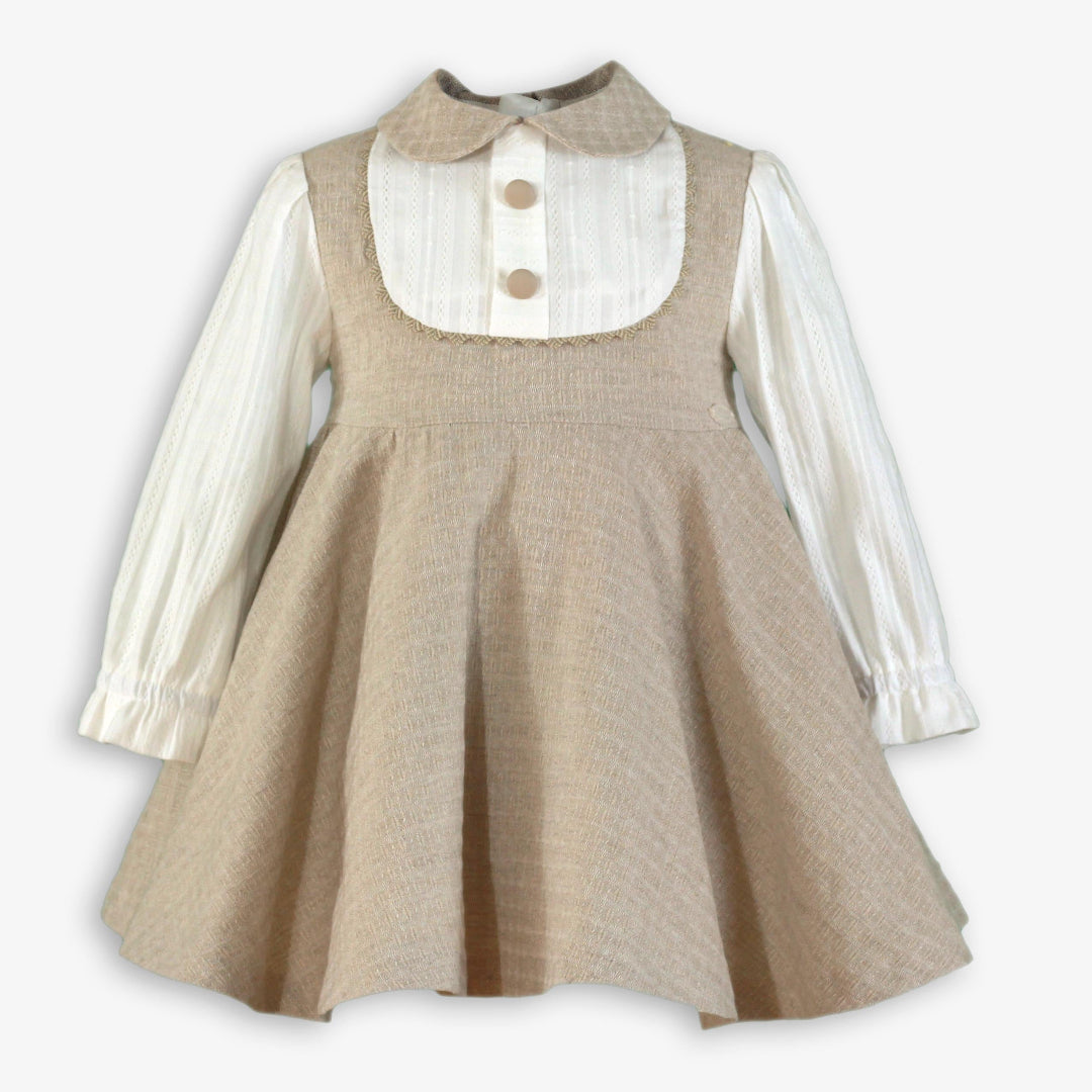 Vestido niña infantil beige tostado MIRANDA 0222