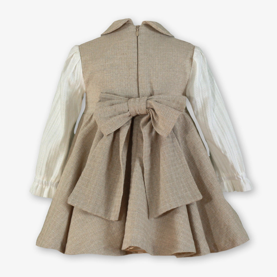 Vestido niña infantil beige tostado MIRANDA 0222