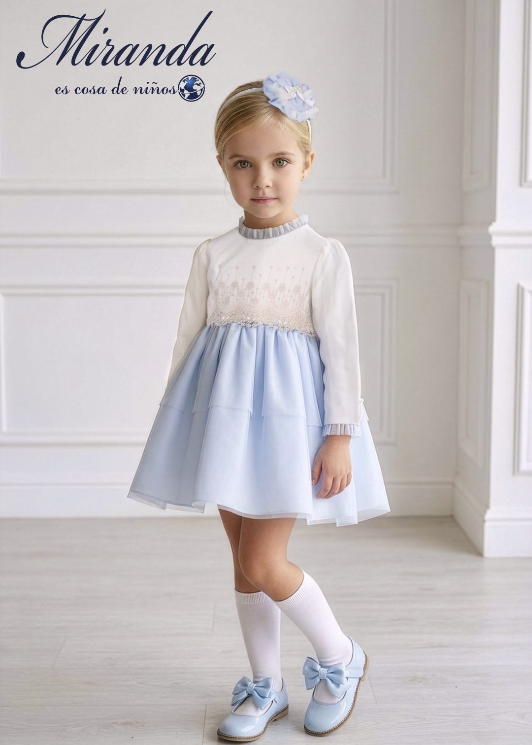 Vestido Invierno Ceremonia Niña Celeste Miranda 0222