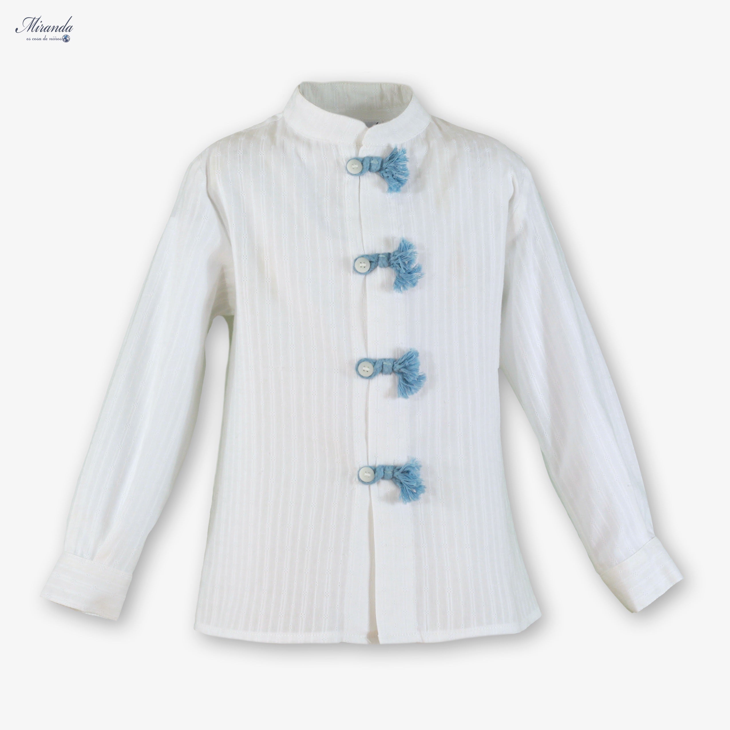 Conjunto Infantil de Ceremonia Camisa Blanca y Pantalón Azul – Miranda 0228