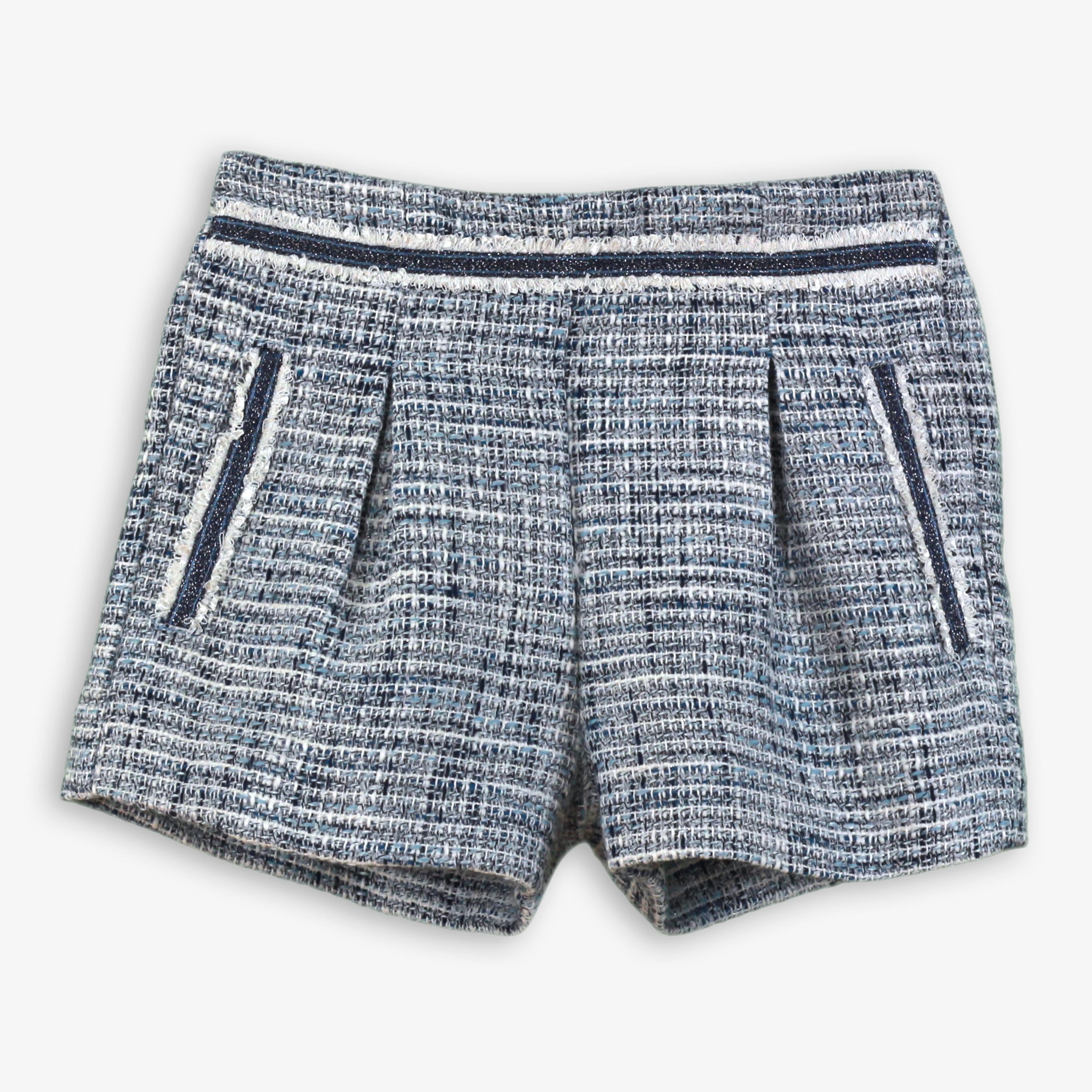 Conjunto 3 piezas chaqueta short niña celeste Miranda 0228