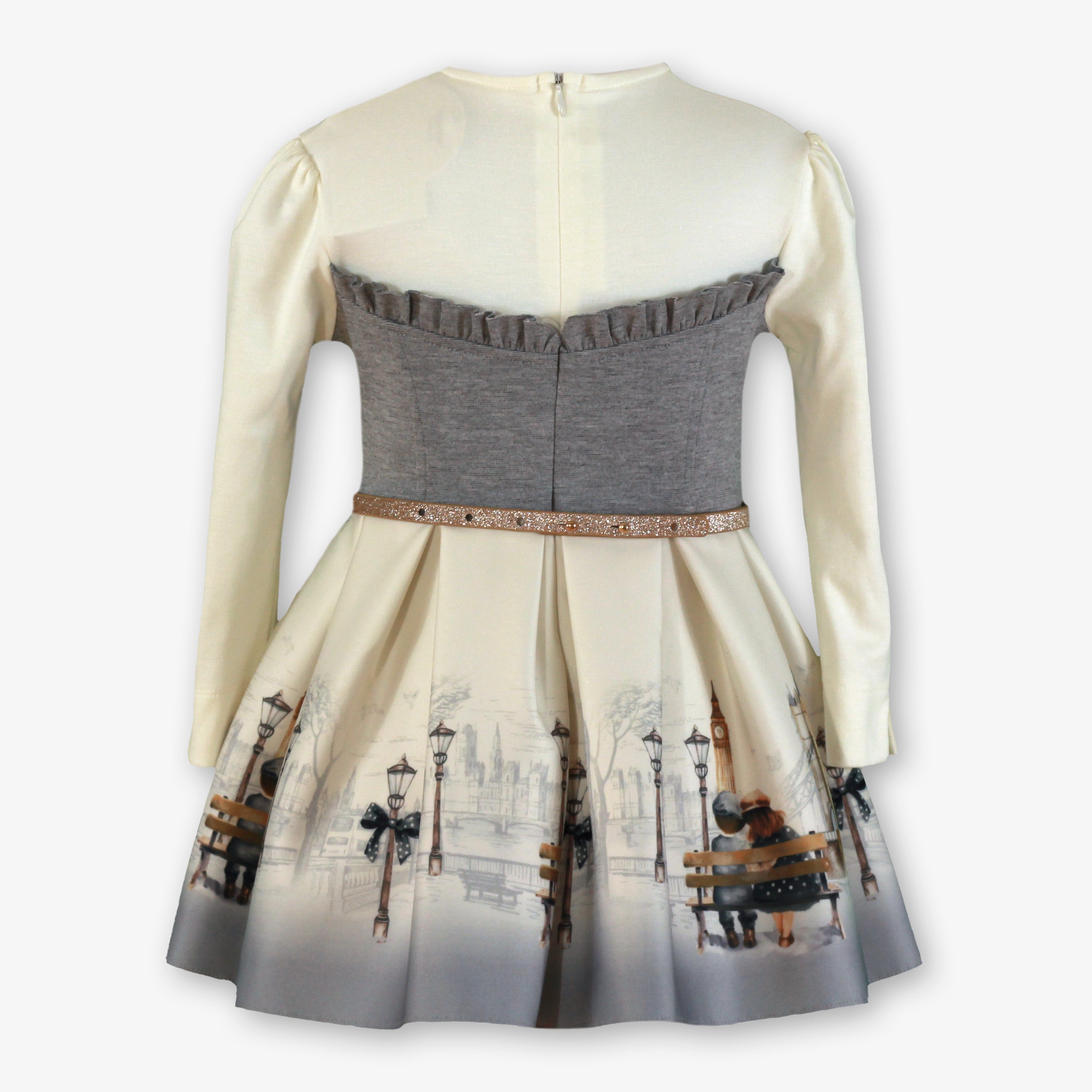 Vestido estampado Londres gris MIRANDA 0236