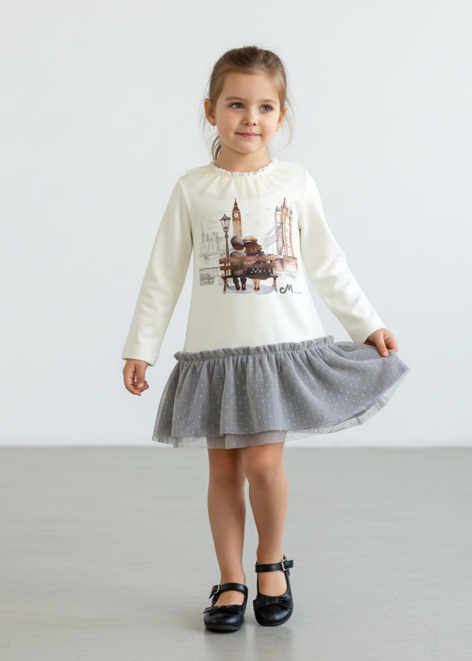 Vestido niña infantil estampado Londres MIRANDA 0237 - La boutique de AyA Miranda