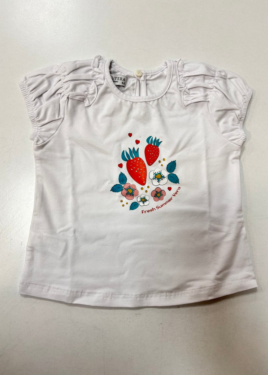 Conjunta camiseta y short fresas Vera 23vc24 - La boutique de AyA Vera