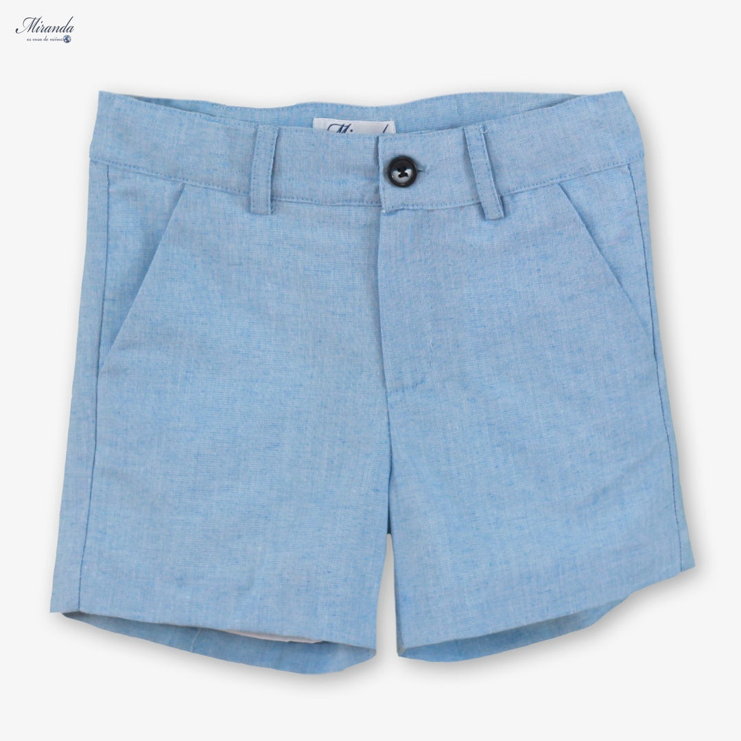 Conjunto Infantil de Ceremonia Camisa Rayas y Pantalón Azul Miranda 0244