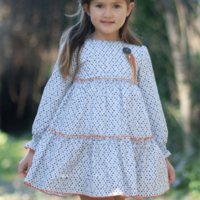 Vestido niña Vera estampado coronas 24IV02A - La boutique de AyA Vera