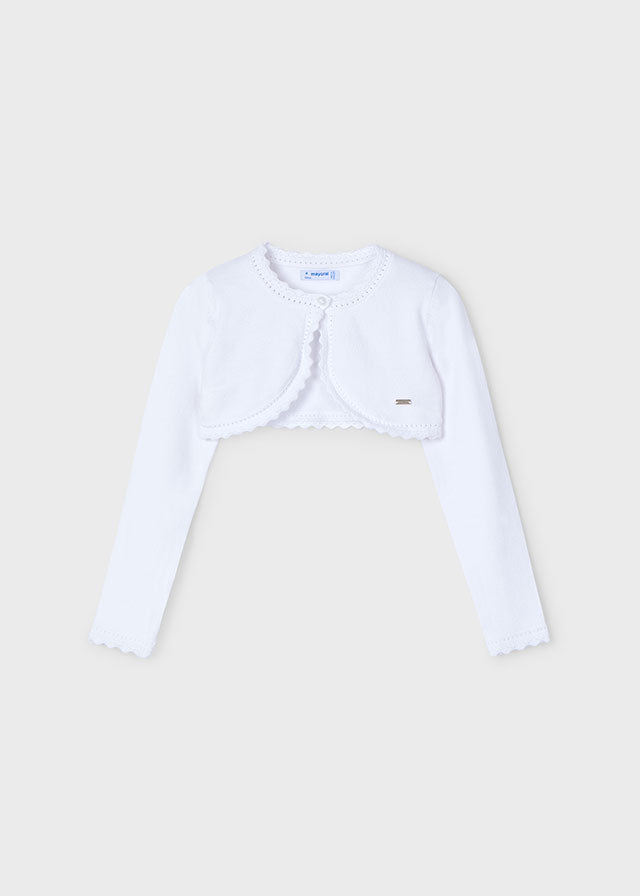 Bolero tricot basico Blanco Mayoral 320 - La boutique de AyA Mayoral