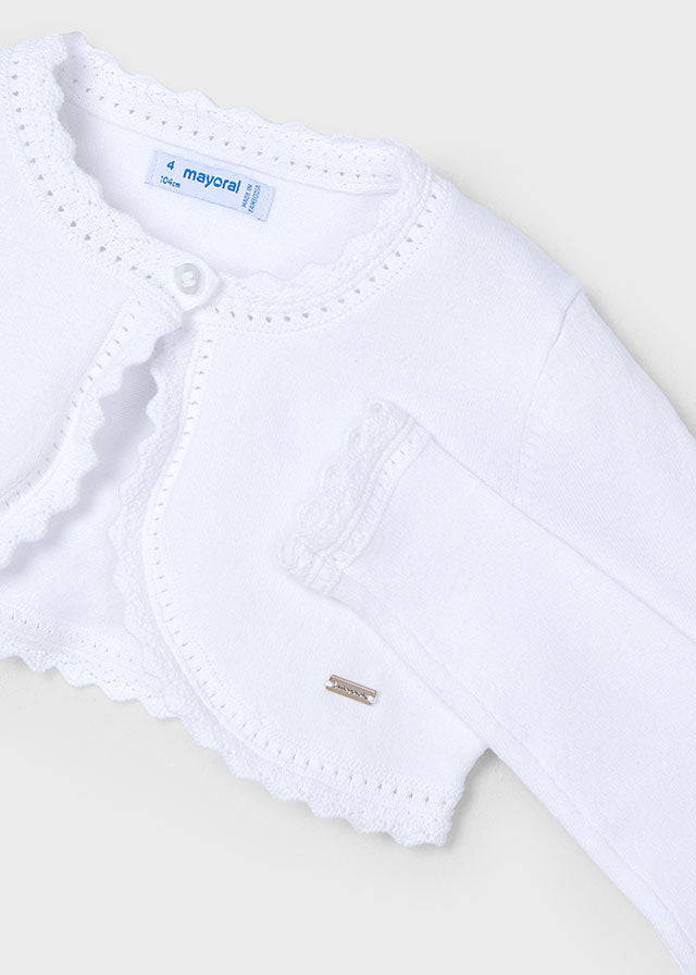 Bolero tricot basico Blanco Mayoral 320 - La boutique de AyA Mayoral
