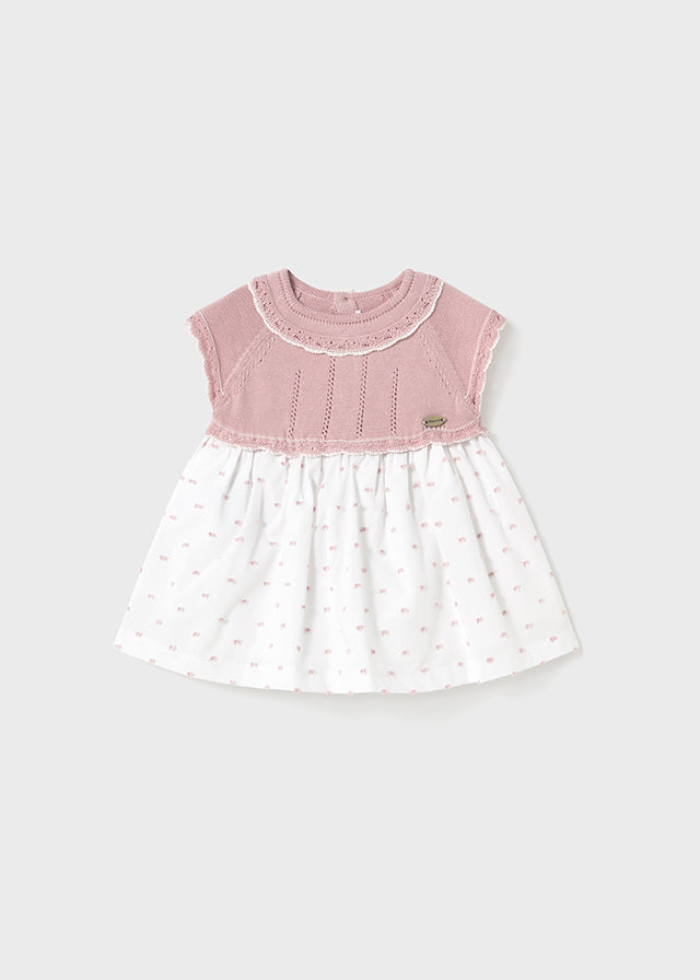 Vestido rosa empolvado combinado Mayoral 01849-040 - La boutique de AyA Mayoral NewBorn