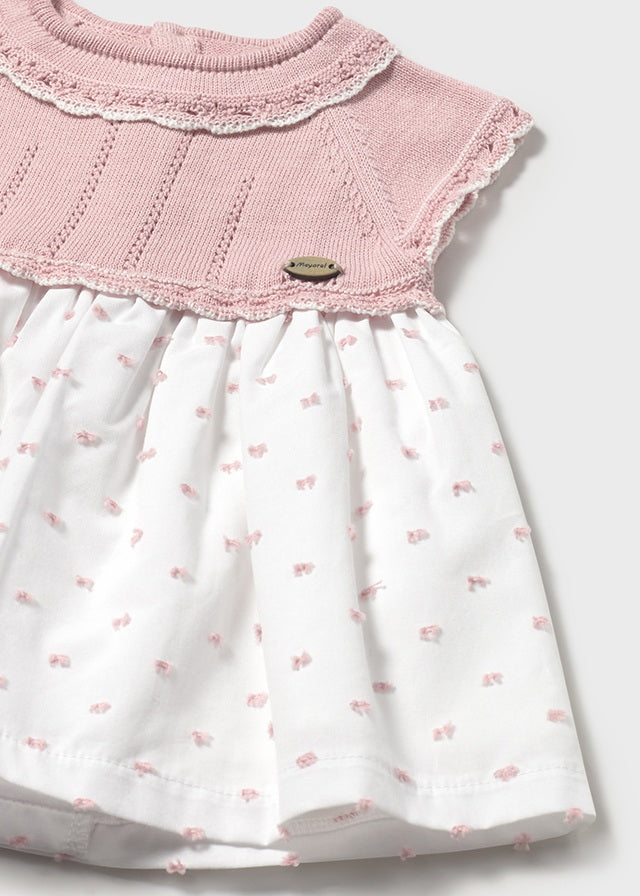 Vestido rosa empolvado combinado Mayoral 01849-040 - La boutique de AyA Mayoral NewBorn