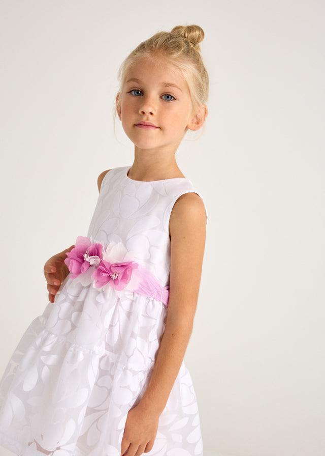 Vestido Devore Blanco Ceremonia Mayoral 3918 - La boutique de AyA Mayoral