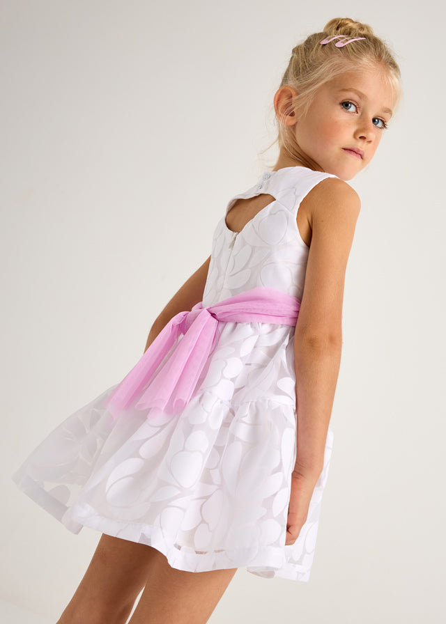 Vestido Devore Blanco Ceremonia Mayoral 3918 - La boutique de AyA Mayoral