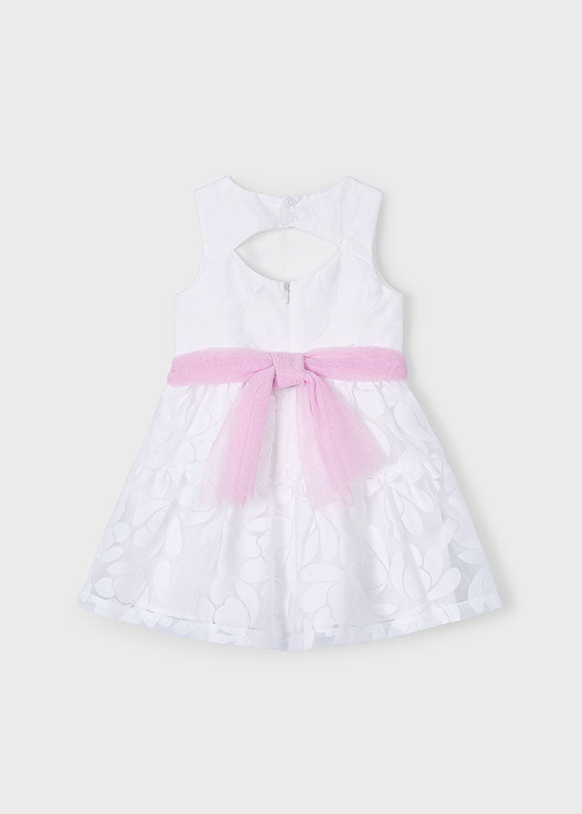 Vestido Devore Blanco Ceremonia Mayoral 3918 - La boutique de AyA Mayoral
