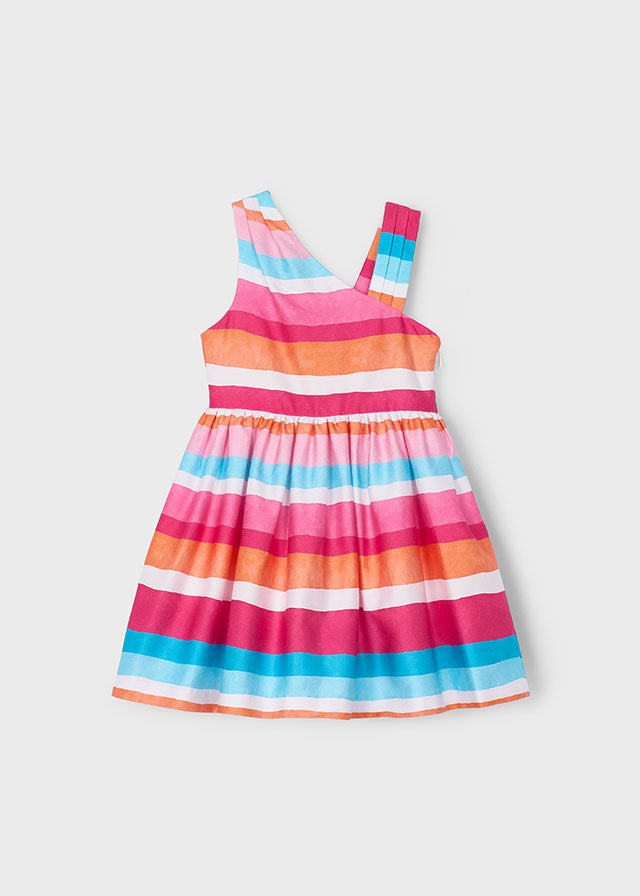 Vestido asimétrico rayas niña Mayoral 3920-057