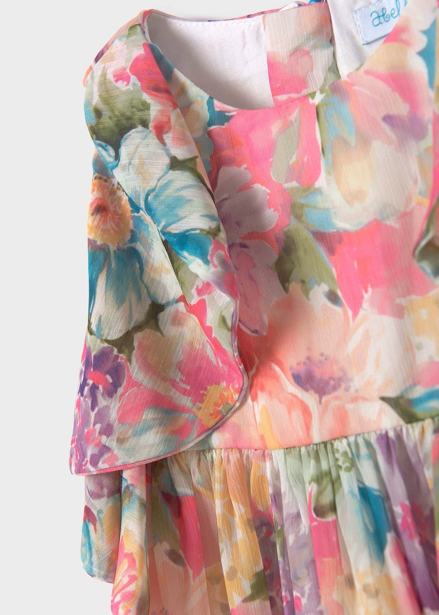 Vestido bambula gasa estampada 05089