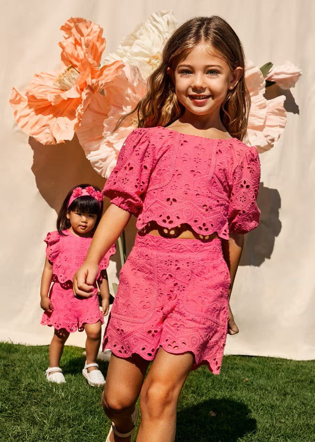 Conj. bermuda bordado Fucsia 5231 Abel y Lula - La boutique de AyA Abel y Lula