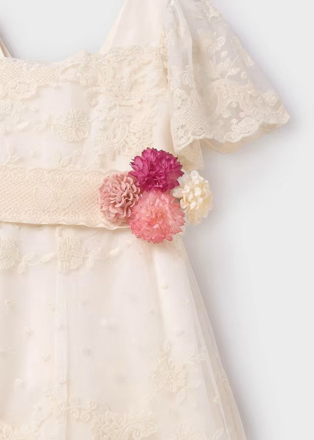 (Envió en 6 días) Mono Abel y Lula tul bordado Crudo 5256