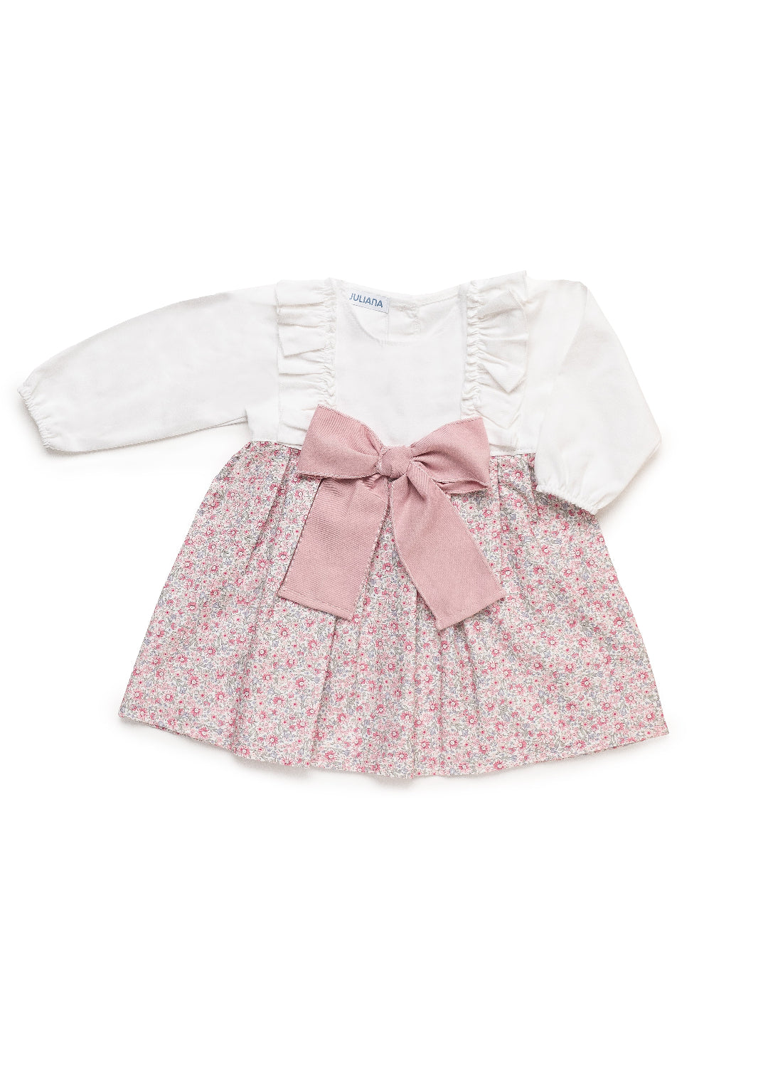 Vestido 2 Volantes Flores Lazo maquillaje JULIANA 25662 - La boutique de AyA Juliana