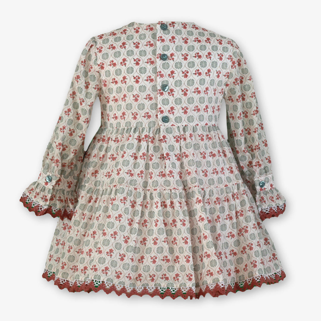 Vestido infantil niña estampado puntilla 0256 MIRANDA