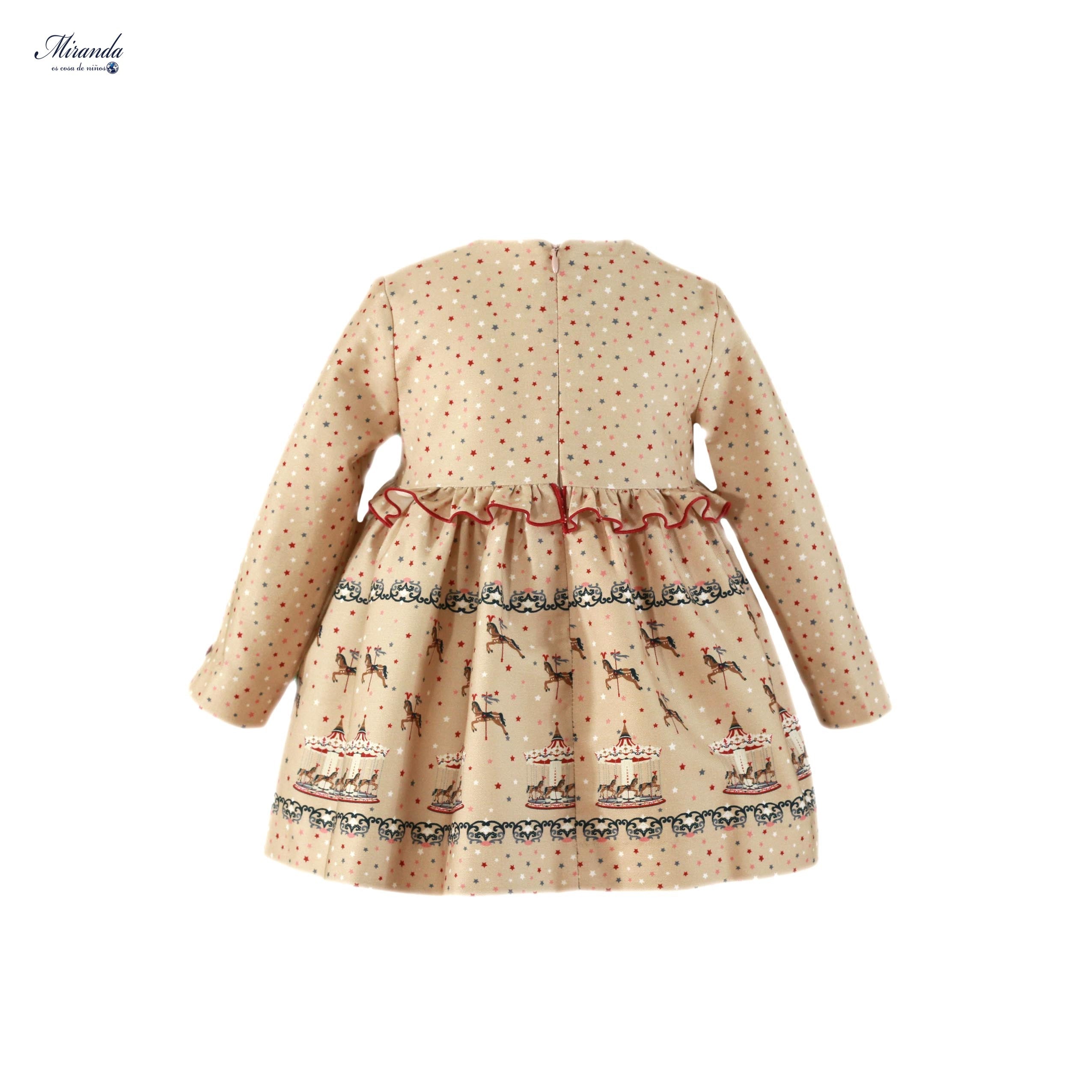 Vestido niña Miranda Beig Oscuro 0259 - La boutique de AyA Miranda