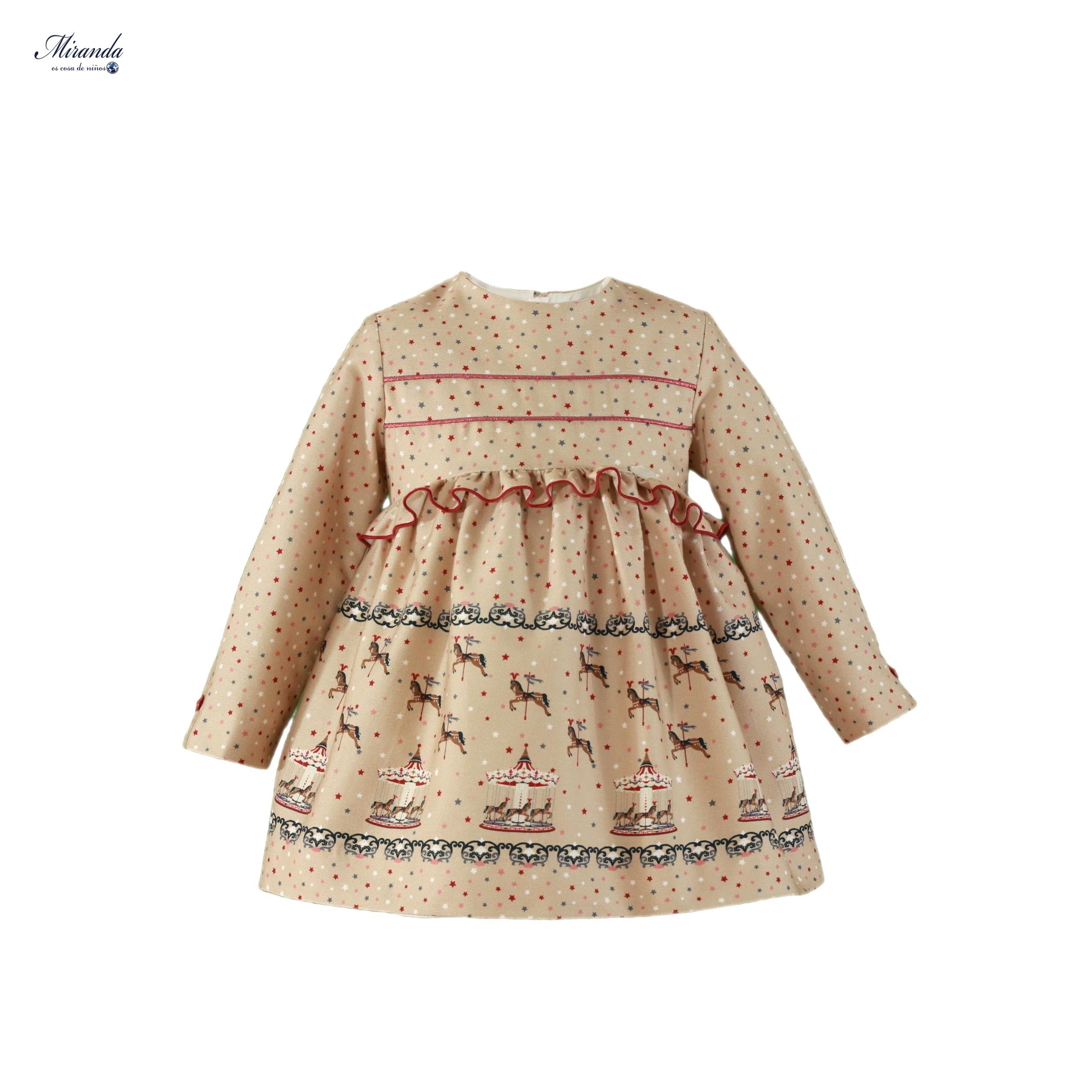 Vestido niña Miranda Beig Oscuro 0259 - La boutique de AyA Miranda