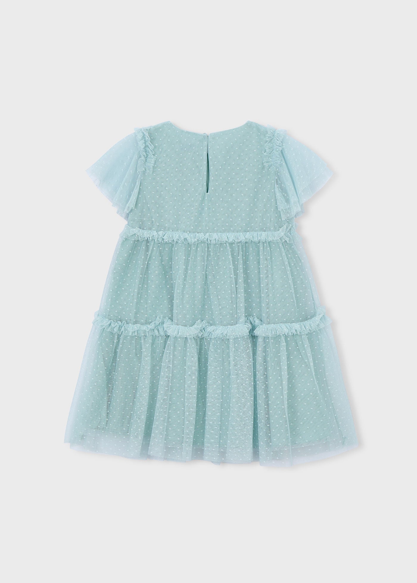 Vestido niña verde agua tul plumeti Mayoal 03917