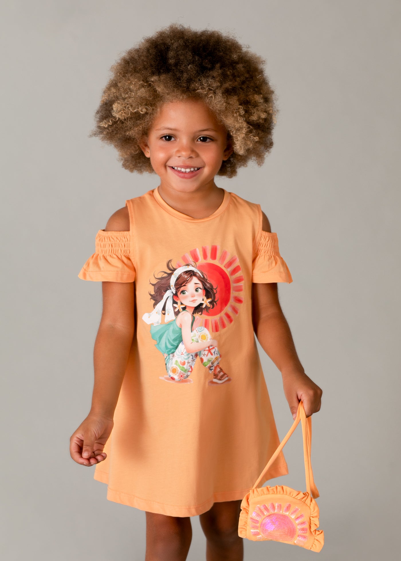 Vestido niña cut out bolso color calbaza Mayoral 03941