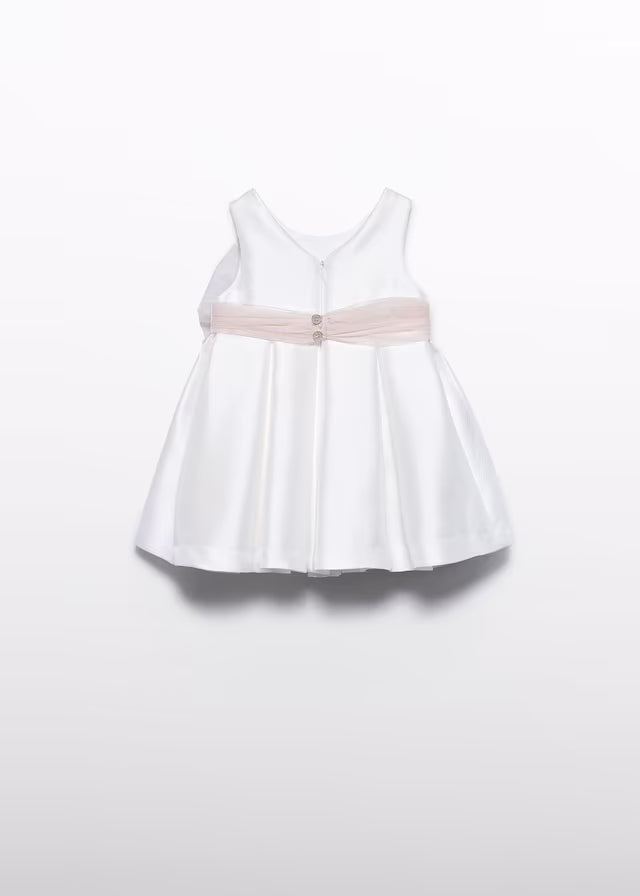 Vestido Mikado Bebé Niña Abel & Lula Color Nata con Flor 05010