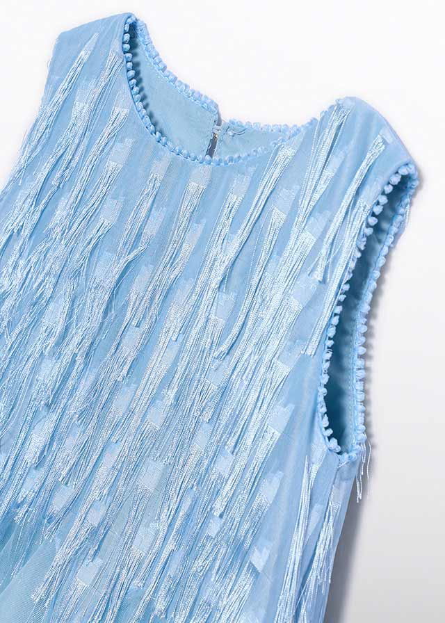 Vestido ABEL & LULA – Celeste tul con flecos 05025