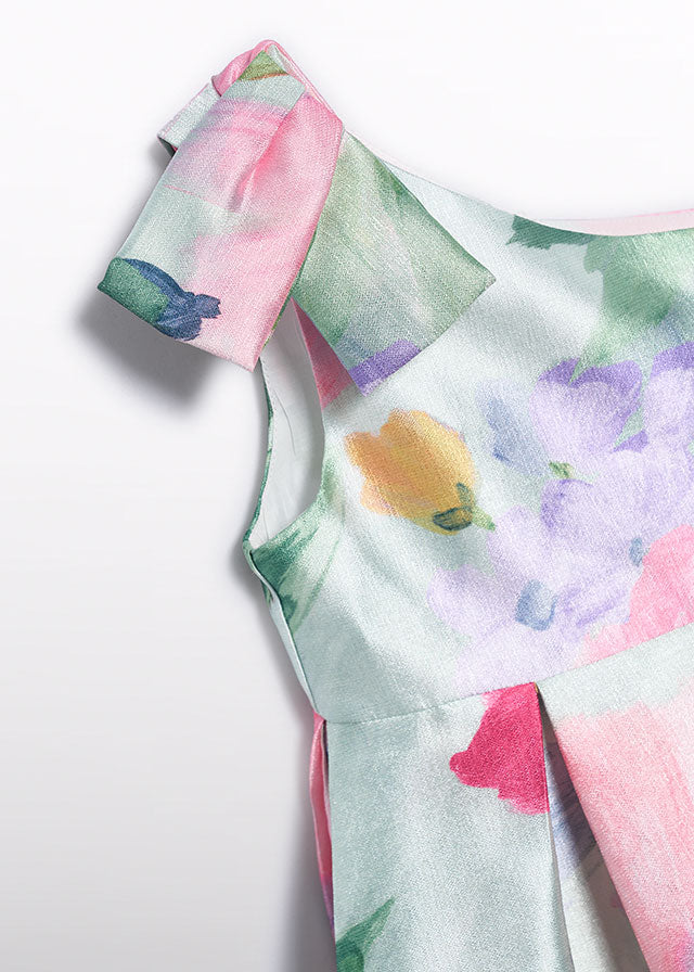 Vestido Asimétrico Floral Abel & Lula en Monofilamento 05044