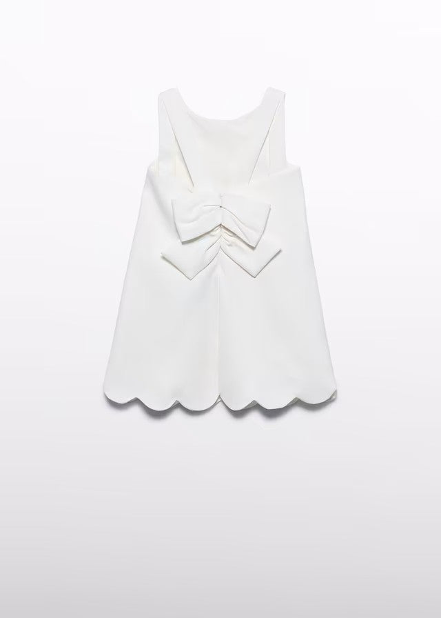 Vestido niña crepé blanco con flores 3D – Abel y Lula 05055