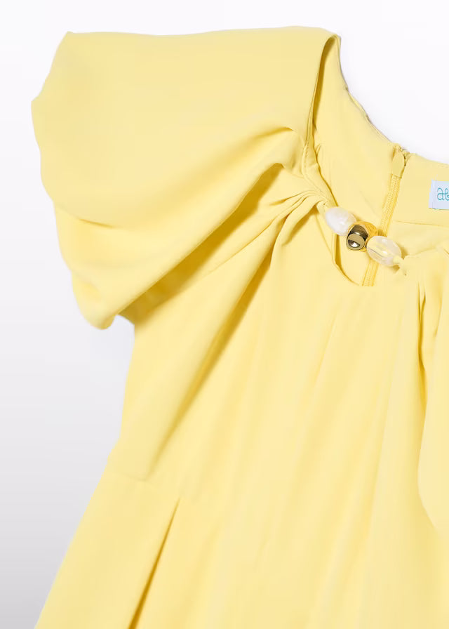 Mono Largo Crepe Amarillo Abel & Lula con Manga Volumen 05275