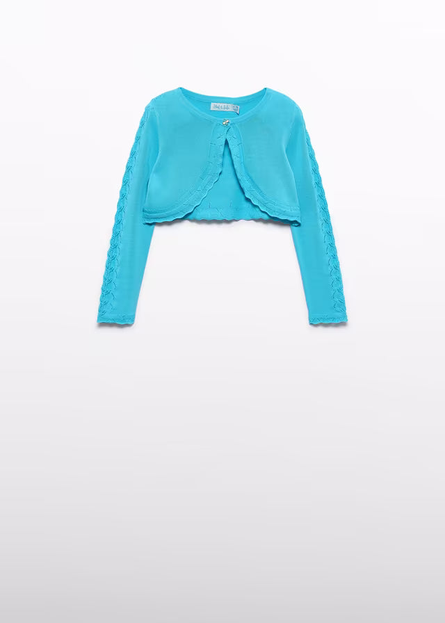 Rebeca Tricot turquesa de Ceremonia Abel & Lula para Niña 05304