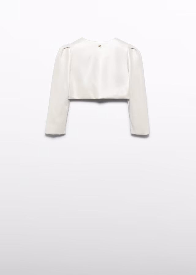 Chaqueta niña nacarada color nata – Abel y Lula 05305