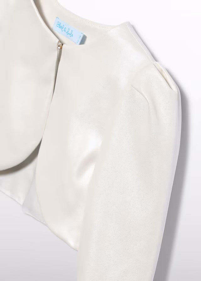 Chaqueta niña nacarada color nata – Abel y Lula 05305