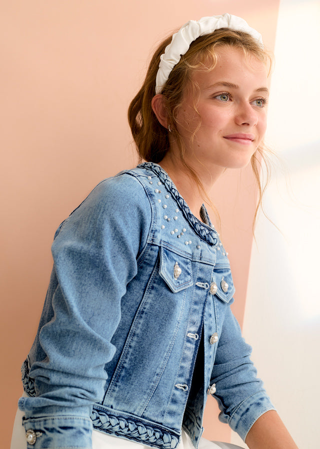 Cazadora Denim con Perlas Abel & Lula para Niña 05307
