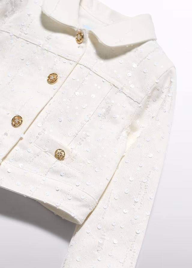 Cazadora Fantasía Lentejuelas Nata Abel & Lula para Niña (SKU 05395)