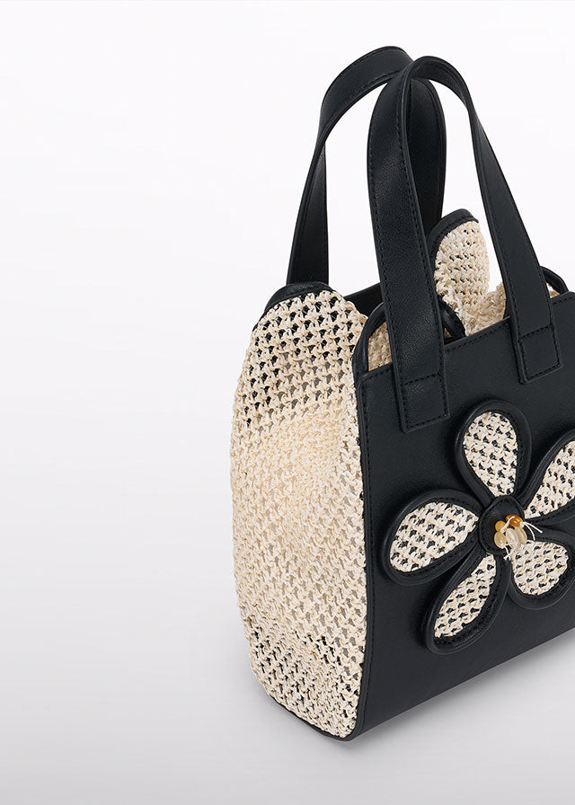 Bolso rafia detalle flor 05485
