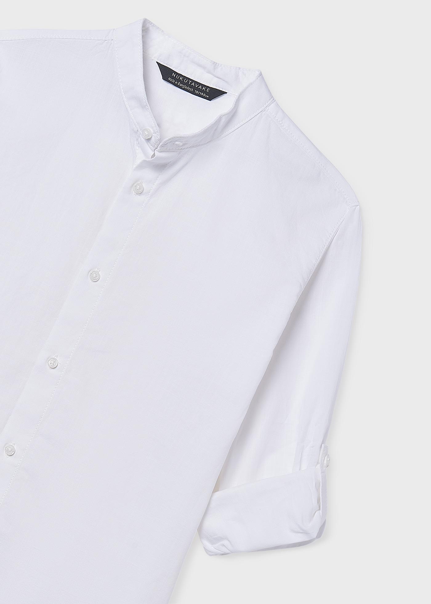 Camisa algodón blanca m/l cuello mao Mayoral 06176